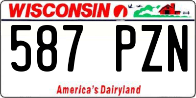 WI license plate 587PZN
