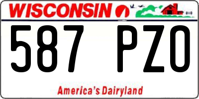 WI license plate 587PZO