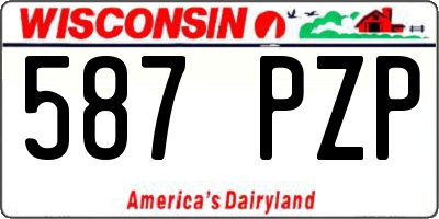 WI license plate 587PZP