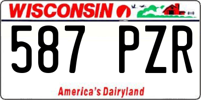 WI license plate 587PZR