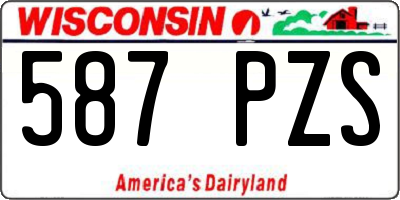 WI license plate 587PZS