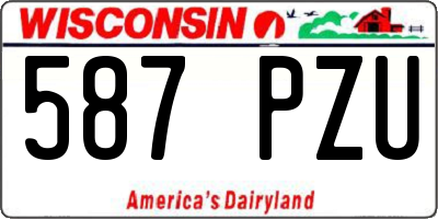 WI license plate 587PZU