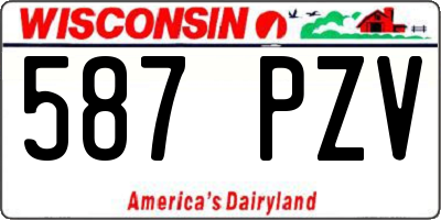 WI license plate 587PZV