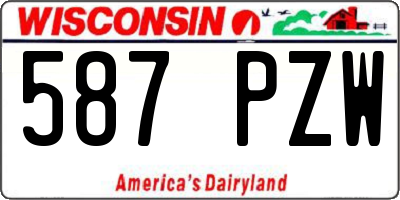 WI license plate 587PZW
