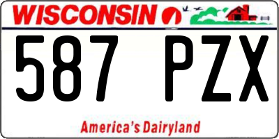WI license plate 587PZX