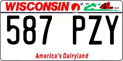 WI license plate 587PZY