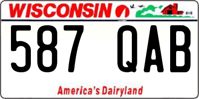 WI license plate 587QAB