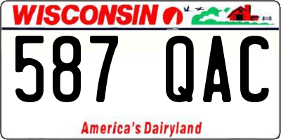 WI license plate 587QAC