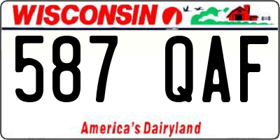 WI license plate 587QAF