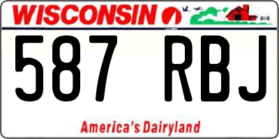 WI license plate 587RBJ