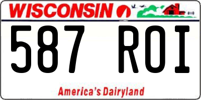 WI license plate 587ROI