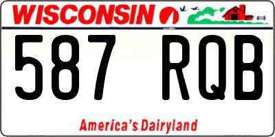 WI license plate 587RQB
