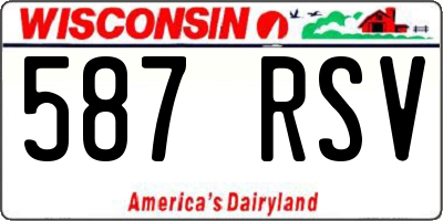 WI license plate 587RSV