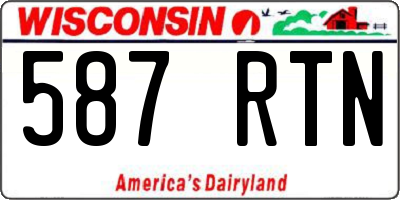 WI license plate 587RTN