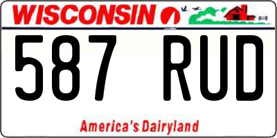WI license plate 587RUD