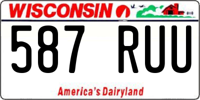 WI license plate 587RUU