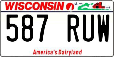 WI license plate 587RUW