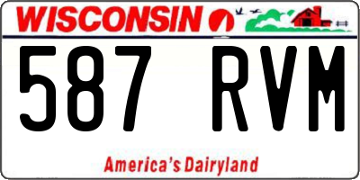WI license plate 587RVM