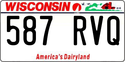 WI license plate 587RVQ