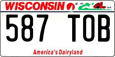 WI license plate 587TOB