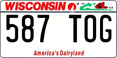 WI license plate 587TOG