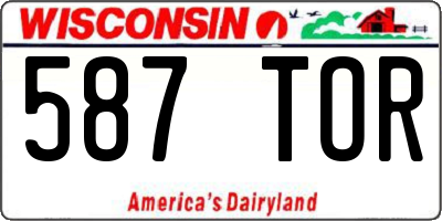 WI license plate 587TOR