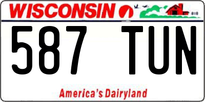 WI license plate 587TUN