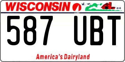 WI license plate 587UBT