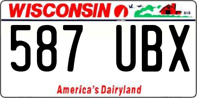 WI license plate 587UBX