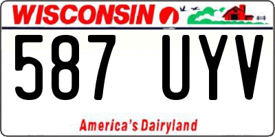 WI license plate 587UYV