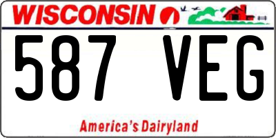 WI license plate 587VEG
