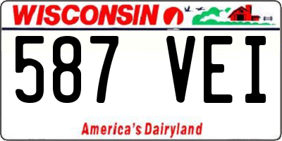 WI license plate 587VEI