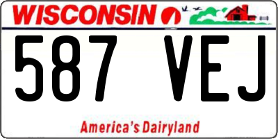 WI license plate 587VEJ