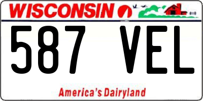WI license plate 587VEL
