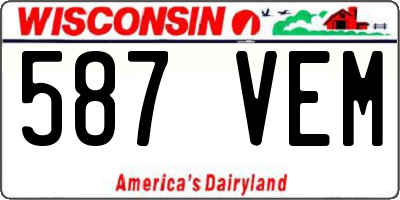 WI license plate 587VEM