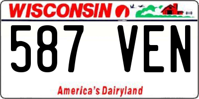 WI license plate 587VEN