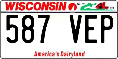 WI license plate 587VEP