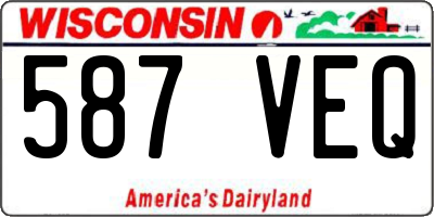 WI license plate 587VEQ