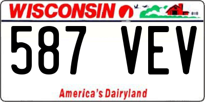 WI license plate 587VEV