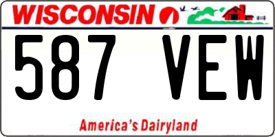 WI license plate 587VEW