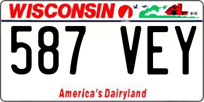 WI license plate 587VEY