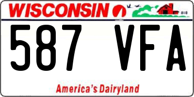 WI license plate 587VFA