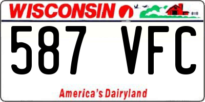 WI license plate 587VFC