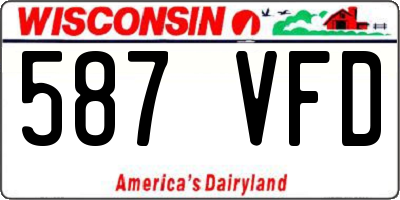 WI license plate 587VFD