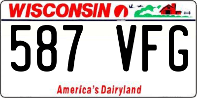 WI license plate 587VFG