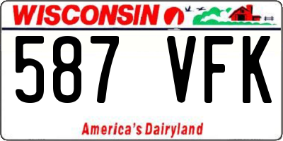 WI license plate 587VFK