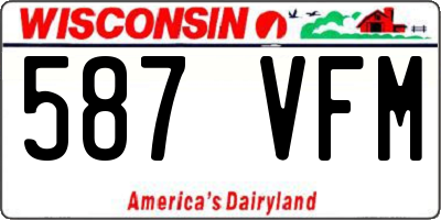 WI license plate 587VFM