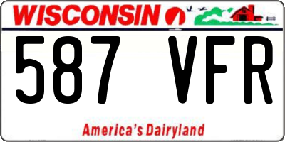 WI license plate 587VFR