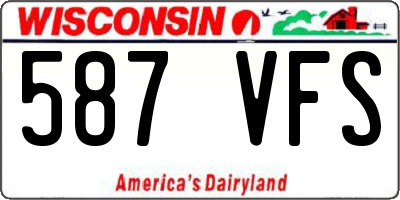 WI license plate 587VFS