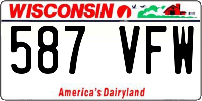 WI license plate 587VFW